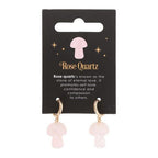 Rose Quartz Crystal Mushroom Earrings | Inspired Creative Gifts | UK Supplier