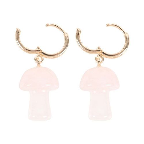 Rose Quartz Crystal Mushroom Earrings | Inspired Creative Gifts | UK Supplier