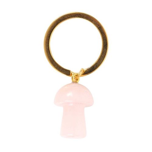 Rose Quartz Crystal Mushroom Keyring | Inspired Creative Gifts | UK Supplier