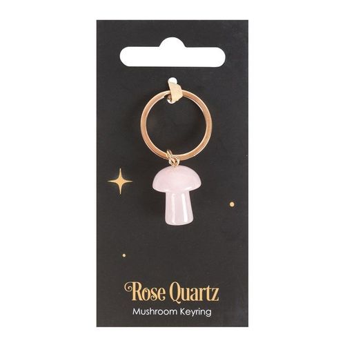Rose Quartz Crystal Mushroom Keyring | Inspired Creative Gifts