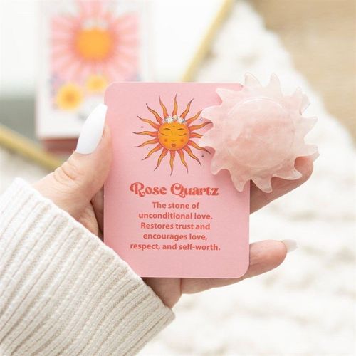 Rose Quartz Crystal Sun Keepsake Stone in a Box | Inspired Creative Gifts | UK Supplier