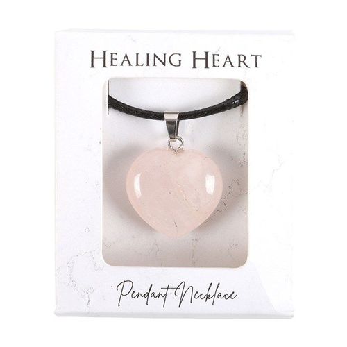 Rose Quartz Healing Crystal Heart Necklace | Inspired Creative Gifts | UK Supplier
