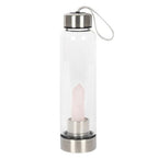 Rose Quartz Purifying Glass Water Bottle | Inspired Creative Gifts | UK Supplier