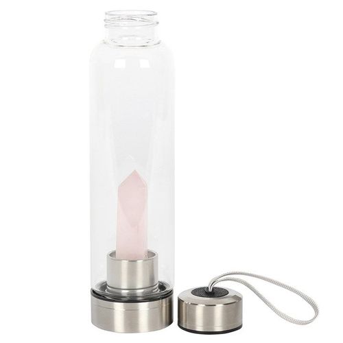 Rose Quartz Purifying Glass Water Bottle | Inspired Creative Gifts | UK Supplier