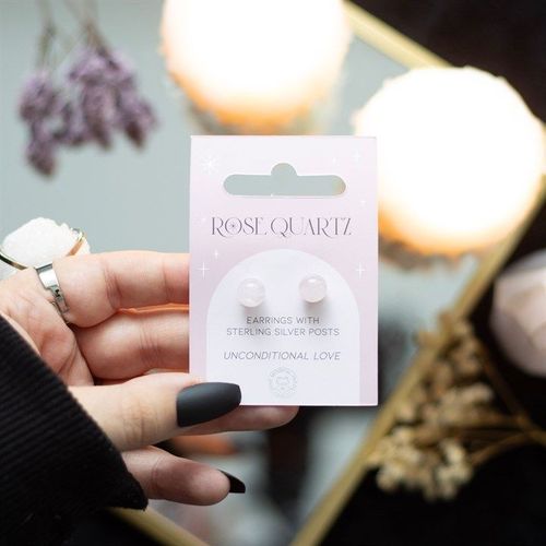 Rose Quartz Semi Precious Crystal Earrings | Inspired Creative Gifts | UK Supplier