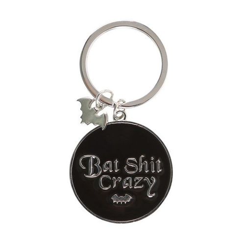 Round Bat Shit Crazy Keyring | Inspired Creative Gifts