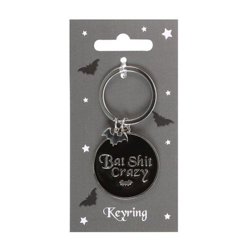 Round Bat Shit Crazy Keyring | Inspired Creative Gifts