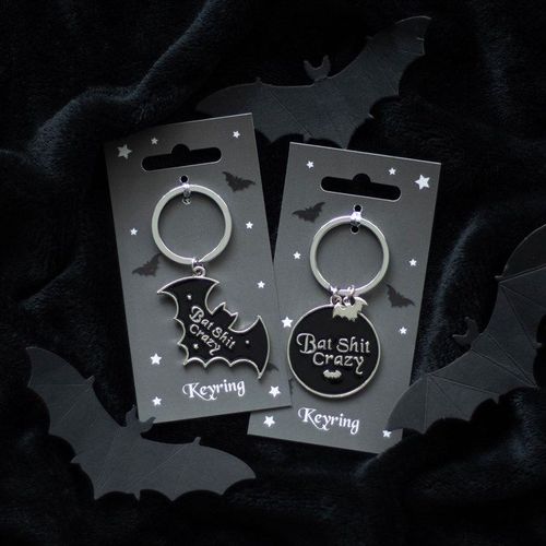 Round Bat Shit Crazy Keyring | Inspired Creative Gifts