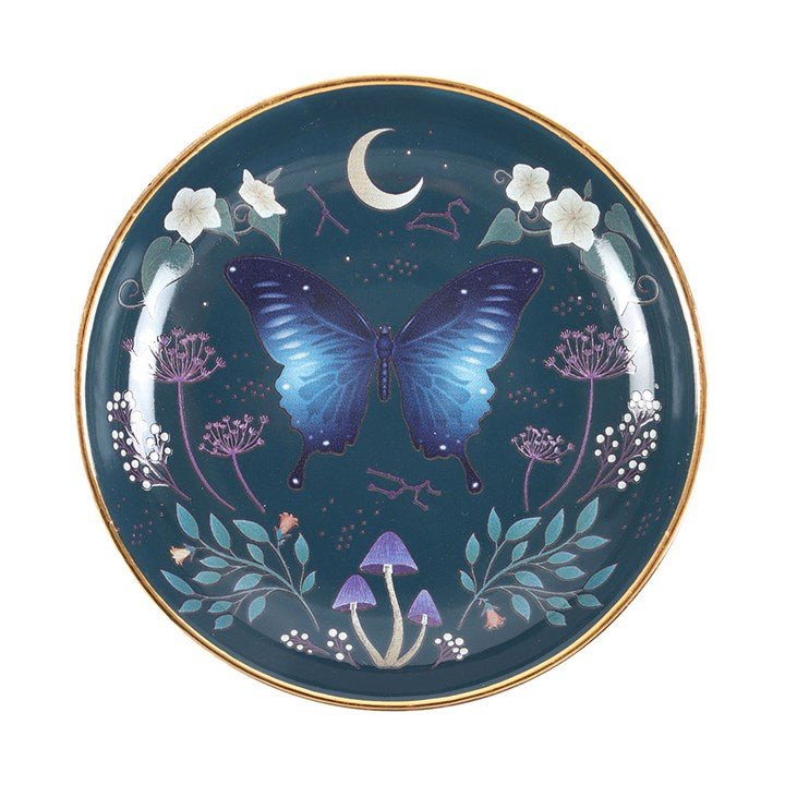 Round Midnight Moth Trinket Dish | Inspired Creative Gifts | UK Supplier