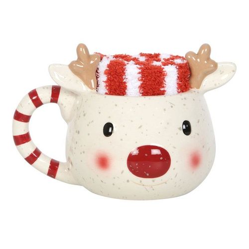 Rudolph Reindeer Mug and Socks Set | Inspired Creative Gifts | UK Supplier