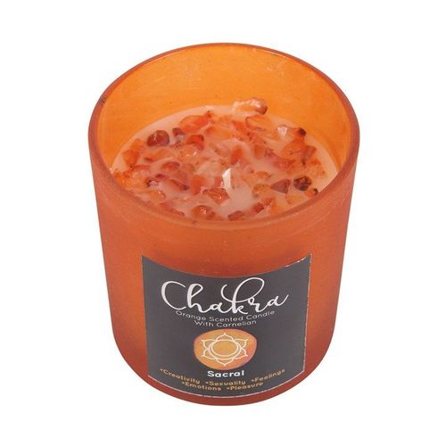Sacral Chakra Orange Crystal Chip Candle | Inspired Creative Gifts | UK Supplier