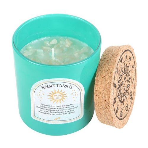 Sagittarius Ylang Ylang & Amber Gemstone Zodiac Candle | Inspired Creative Gifts | UK Supplier
