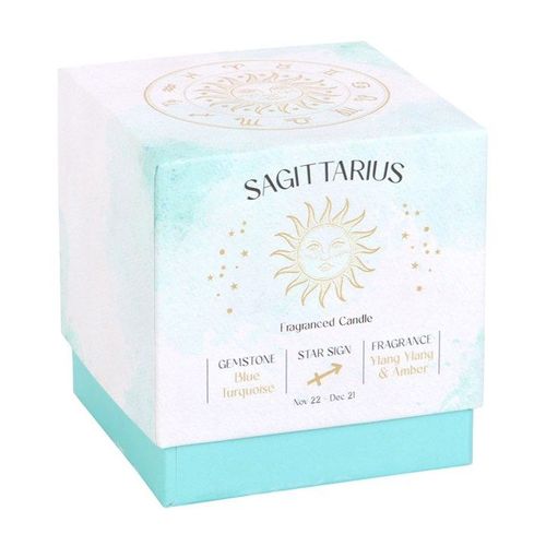 Sagittarius Ylang Ylang & Amber Gemstone Zodiac Candle | Inspired Creative Gifts | UK Supplier