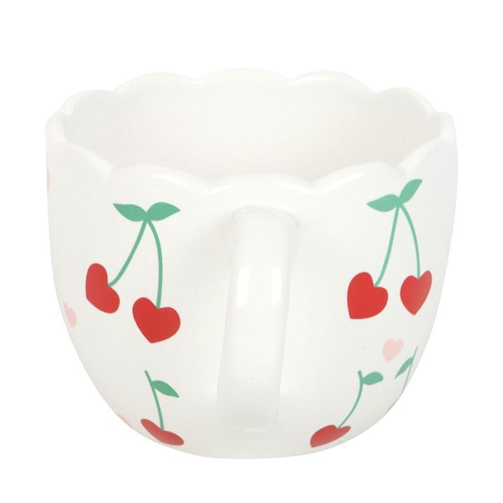Scalloped Cherry Print Mug | Inspired Creative Gifts | UK Supplier