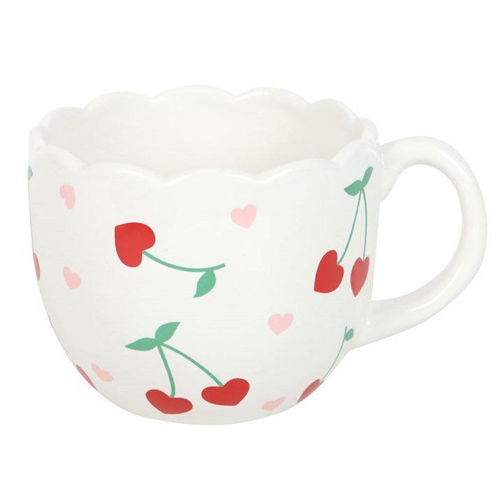 Scalloped Cherry Print Mug | Inspired Creative Gifts | UK Supplier