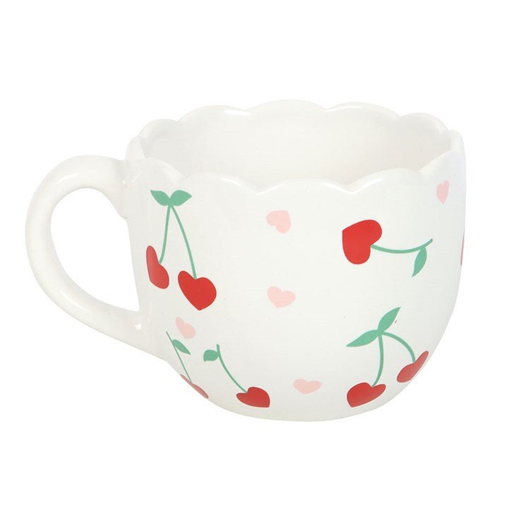 Scalloped Cherry Print Mug | Inspired Creative Gifts | UK Supplier