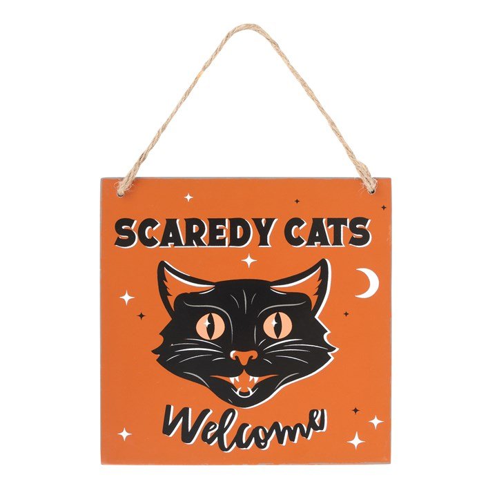 Scaredy Cats Welcome Hanging Sign | Inspired Creative Gifts | UK Supplier