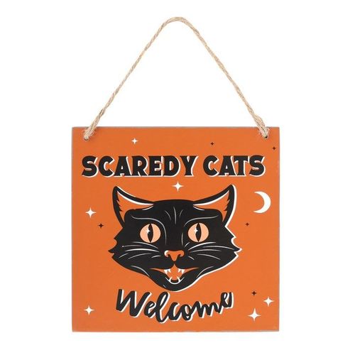 Scaredy Cats Welcome Hanging Sign | Inspired Creative Gifts | UK Supplier