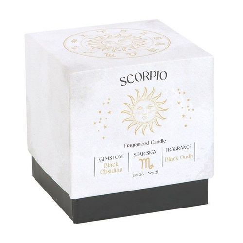 Scorpio Black Oudh Gemstone Zodiac Candle | Inspired Creative Gifts | UK Supplier