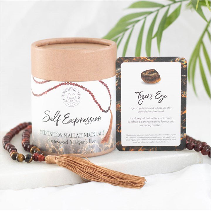 Self Expression Rosewood & Tiger's Eye Mallah Necklace | Inspired Creative Gifts | UK Supplier