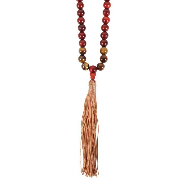 Self Expression Rosewood & Tiger's Eye Mallah Necklace | Inspired Creative Gifts | UK Supplier