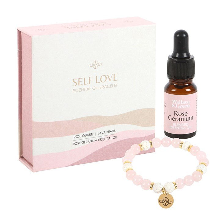 Self Love Rose Quartz Crystal Essential Oil Bracelet | Inspired Creative Gifts | UK Supplier