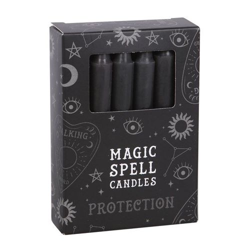 Set of 12 Black 'Protection' Spell Candles | Inspired Creative Gifts | UK Supplier