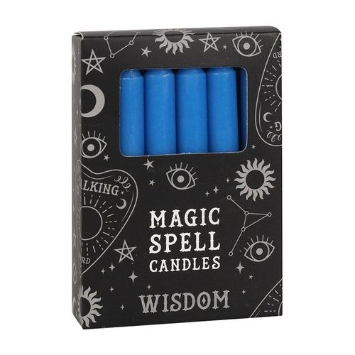 Set of 12 Blue 'Wisdom' Spell Candles | Inspired Creative Gifts | UK Supplier