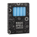 Set of 12 Light Blue 'Peace' Spell Candles | Inspired Creative Gifts | UK Supplier