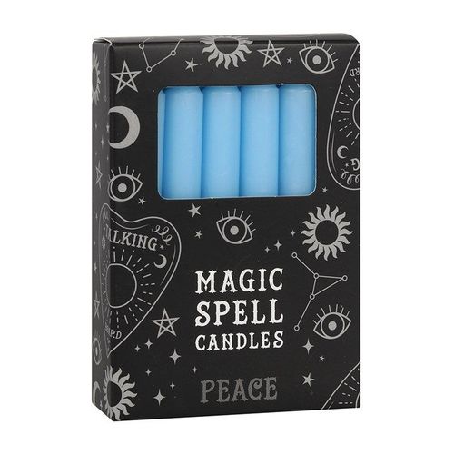 Set of 12 Light Blue 'Peace' Spell Candles | Inspired Creative Gifts | UK Supplier