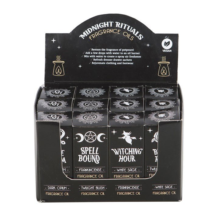 Set of 12 Midnight Rituals Fragrance Oils in Display | Inspired Creative Gifts | UK Supplier