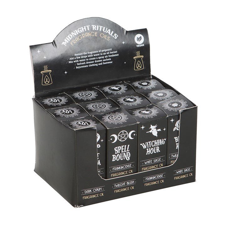 Set of 12 Midnight Rituals Fragrance Oils in Display | Inspired Creative Gifts | UK Supplier