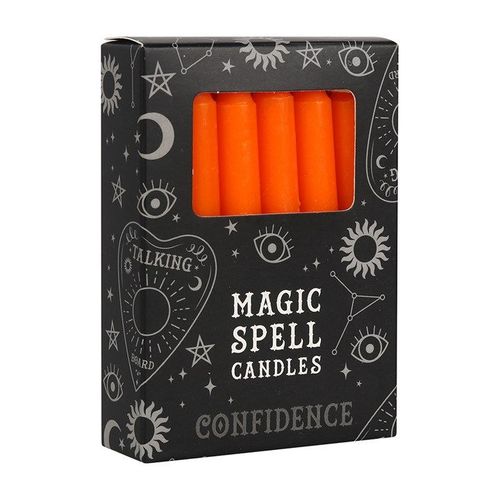 Set of 12 Orange 'Confidence' Spell Candles | Inspired Creative Gifts | UK Supplier