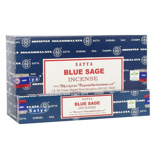 Set of 12 Packets of Blue Sage Incense Sticks by Satya | Inspired Creative Gifts | UK Supplier