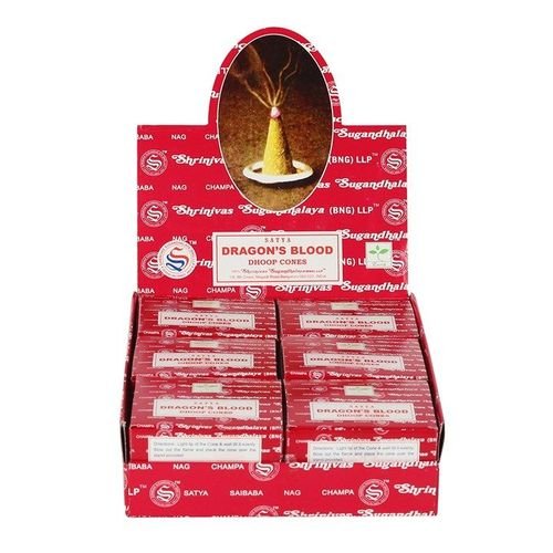 Set of 12 Packets of Dragon's Blood Dhoop Cones by Satya | Inspired Creative Gifts | UK Supplier
