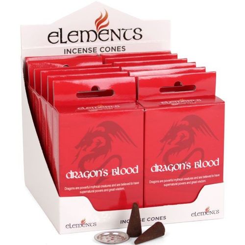 Set of 12 Packets of Elements Dragon's Blood Incense Cones | Inspired Creative Gifts | UK Supplier