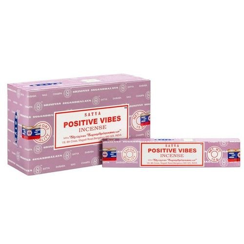 Set of 12 Packets of Positive Vibes Incense Sticks by Satya | Inspired Creative Gifts | UK Supplier