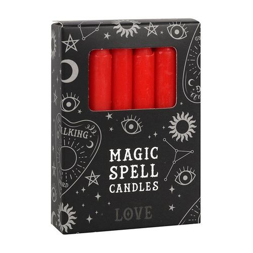 Set of 12 Red 'Love' Spell Candles | Inspired Creative Gifts | UK Supplier