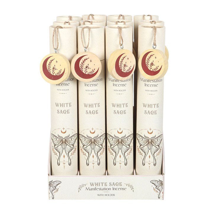 Set of 12 White Sage Manifestation Incense Stick Gift Sets | Inspired Creative Gifts | UK Supplier