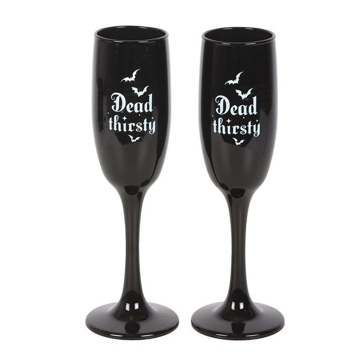 Set of 2 Dead Thirsty Champagne Flutes | Inspired Creative Gifts | UK Supplier