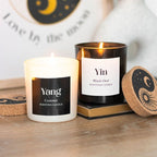 Set of 2 Yin Yang Black Oud and Coconut Candles | Inspired Creative Gifts | UK Supplier