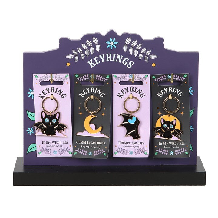 Set of 24 Cute and Creepy Keyrings on Display | Inspired Creative Gifts | UK Supplier