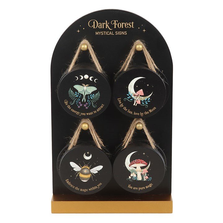 Set of 24 Dark Forest Signs on Display | Inspired Creative Gifts | UK Supplier