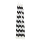 Set of 3 Black Candy Cane Taper Candles | Inspired Creative Gifts | UK Supplier