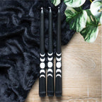 Set of 3 Black Magic Moon Phase Taper Candles | Inspired Creative Gifts | UK Supplier