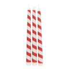 Set of 3 Candy Cane Stripe Taper Candles | Inspired Creative Gifts | UK Supplier