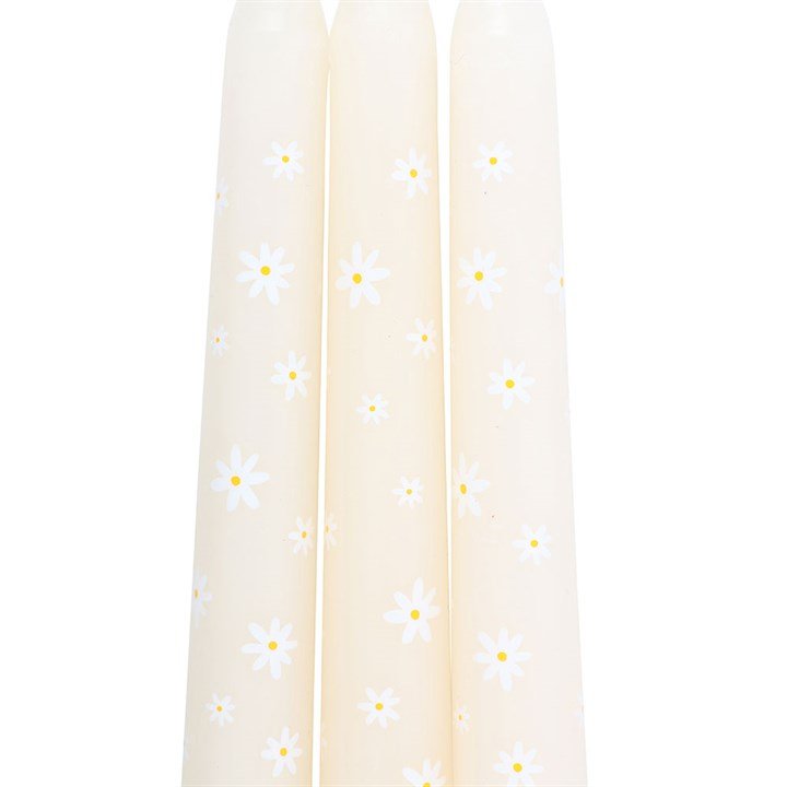 Set of 3 Carrot Patch Daisy Taper Candles | Inspired Creative Gifts | UK Supplier