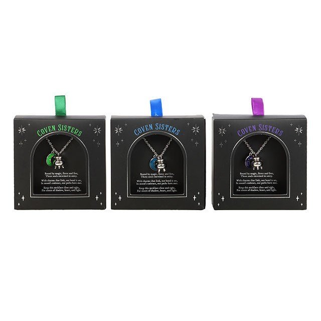 Set of 3 Coven Sisters Cauldron Charm Necklaces | Inspired Creative Gifts | UK Supplier
