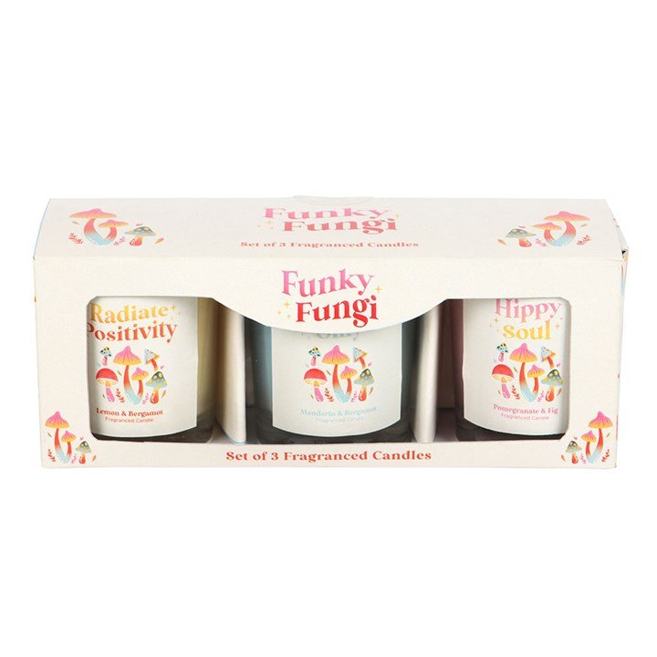 Set of 3 Funky Fungi Mushroom Votive Candles | Inspired Creative Gifts | UK Supplier