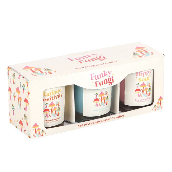 Set of 3 Funky Fungi Mushroom Votive Candles | Inspired Creative Gifts | UK Supplier